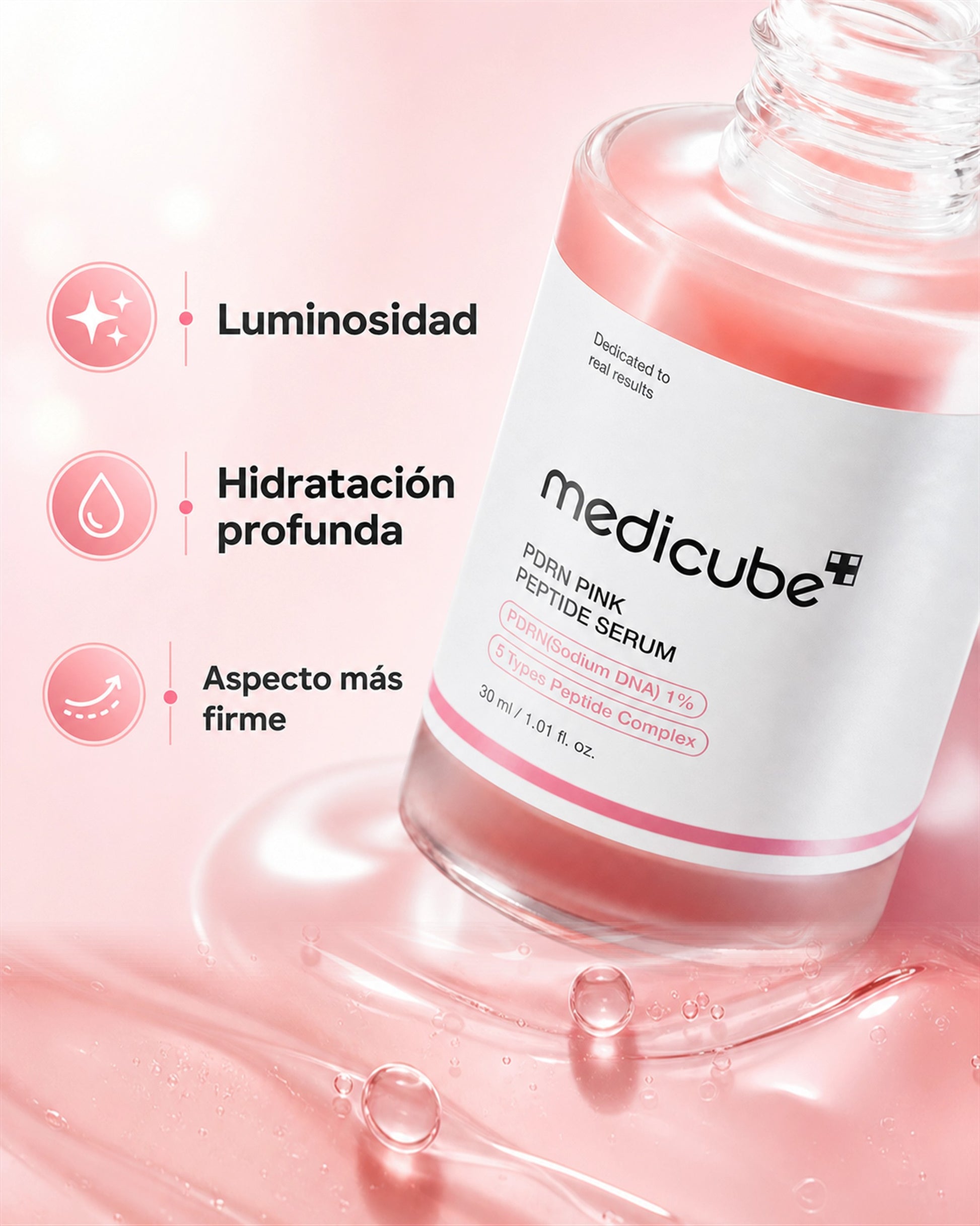 Beneficios: luminosidad, hidratacion profunda y aspecto mas firme